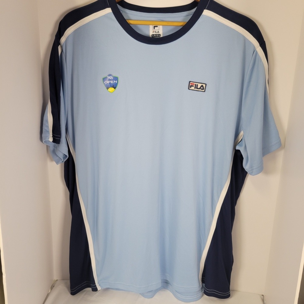 Fila Western & Southern Open Cincinnati Tennis Shirt Mens XXL Blue Colorblock